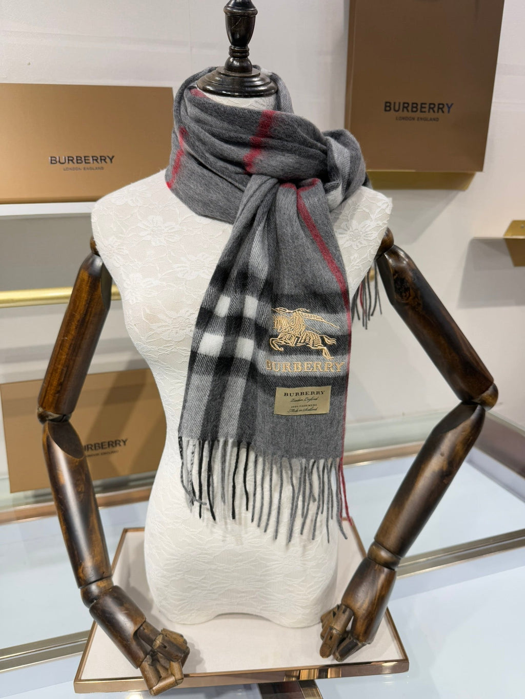 BURBERRY BBR SCARF 180 CM IN CASHMERE 732174