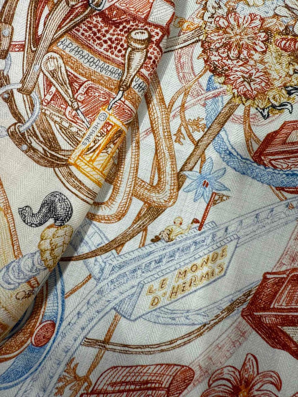 HERMES HERMES 25S SCARF 136 IN SILK CASERE 989709