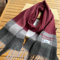 BURBERRY SCARF 180 CM IN CURRANT RED MIX BLACK CASHMERE 394743