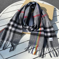 BURBERRY CHECK SCARF 200 CM IN GRAY GRAPHITE MIX BLACK 394752