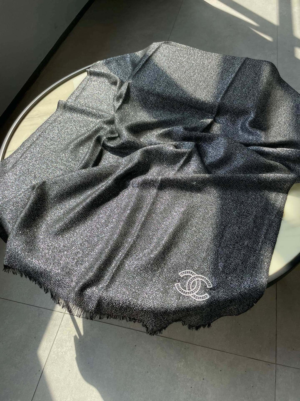 CHANEL SCARF 210 CM IN BLACK CASHMERE  402208