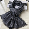 CHANEL SCARF 210 CM IN BLACK CASHMERE  402208