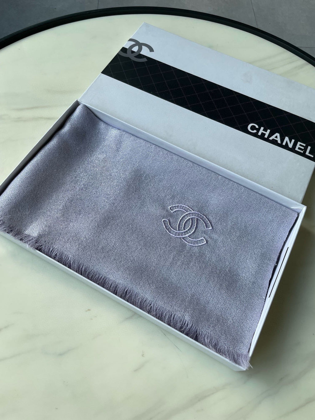 CHANEL SCARF 210 CM IN PASTEL PURPLE CASHMERE  402209