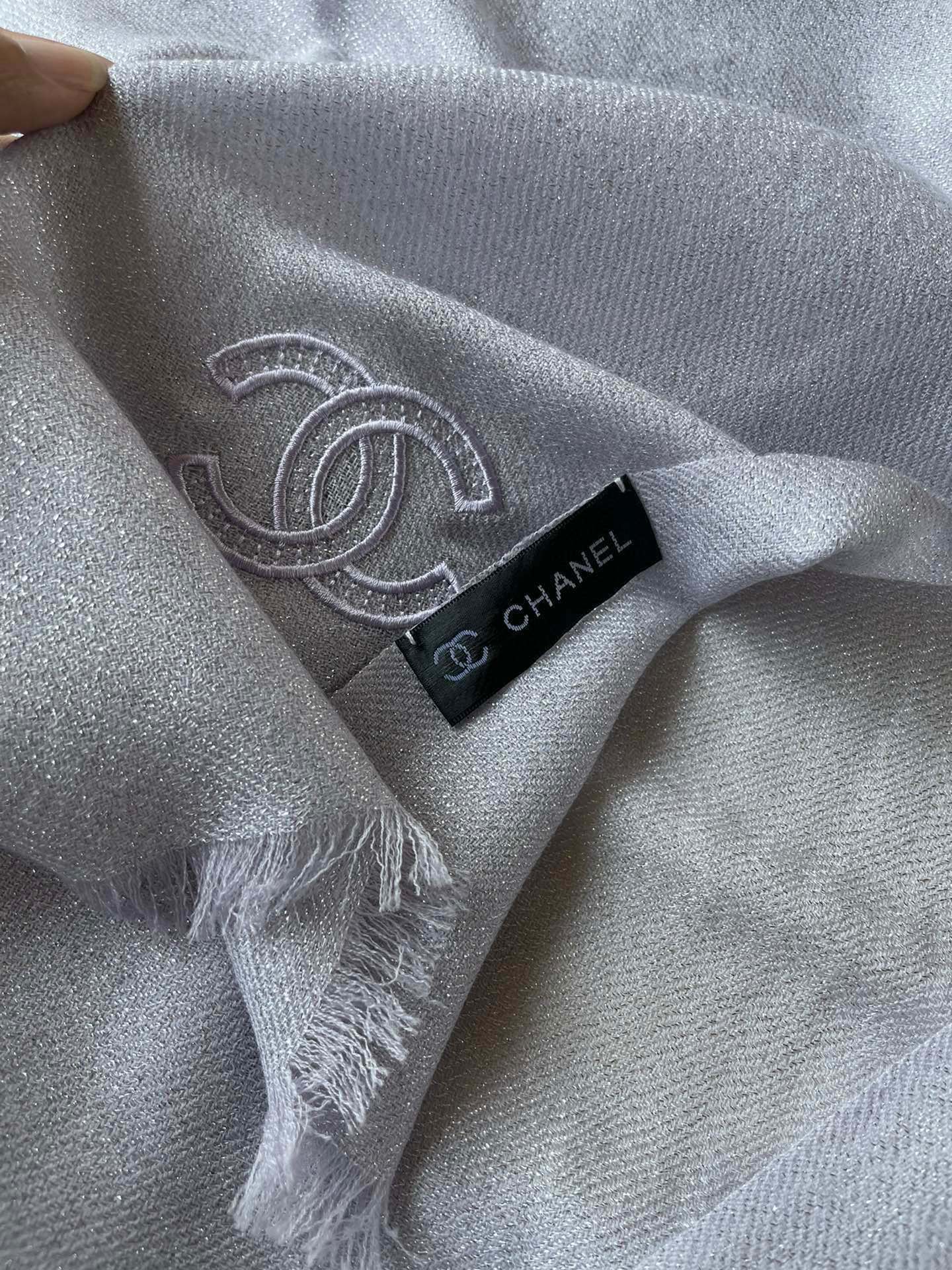 CHANEL SCARF 210 CM IN PASTEL PURPLE CASHMERE  402209