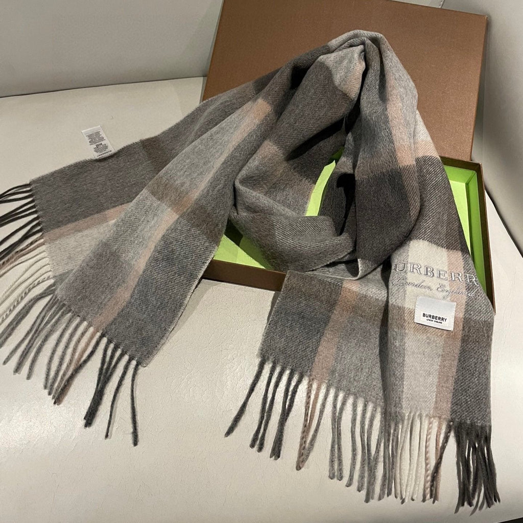 BURBERRY SCARF 180 CM IN GRAPHITE GRAY CASHMERE 408783