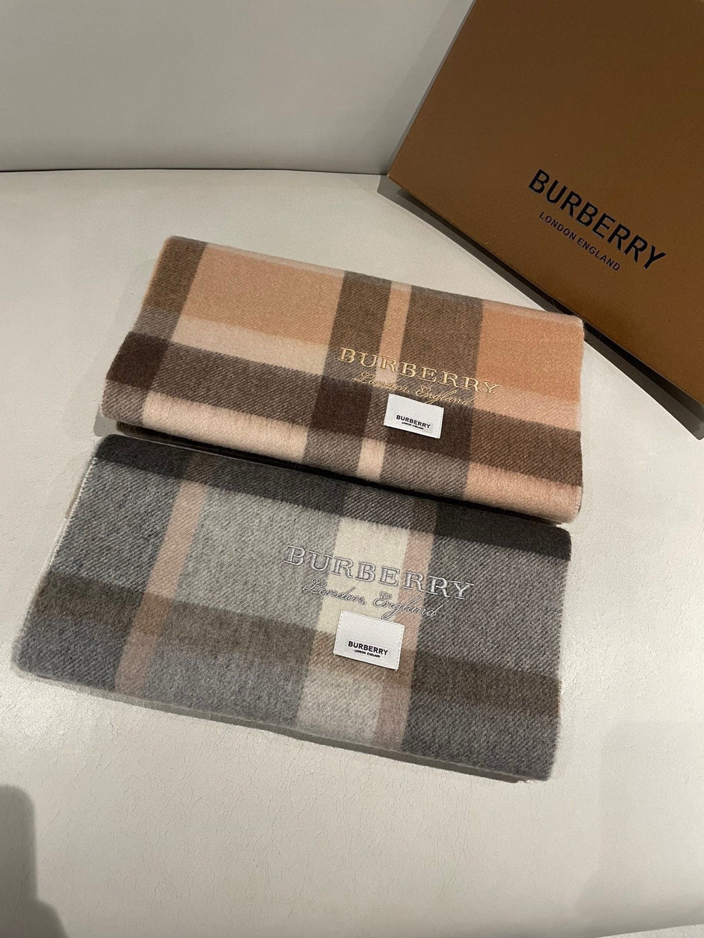 BURBERRY SCARF 180 CM IN GRAPHITE GRAY CASHMERE 408783