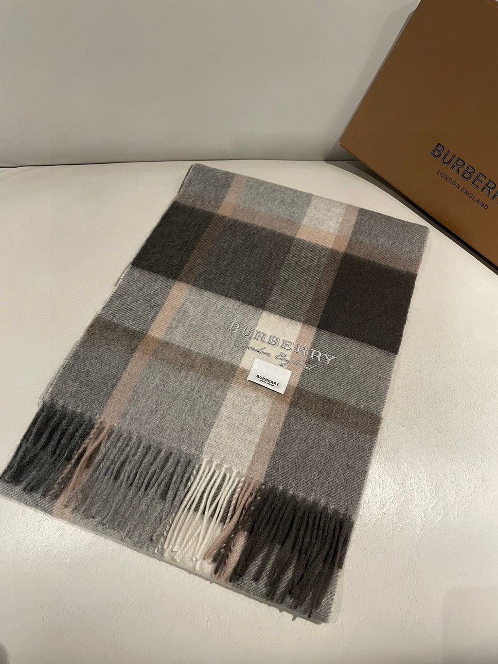 BURBERRY SCARF 180 CM IN GRAPHITE GRAY CASHMERE 408783