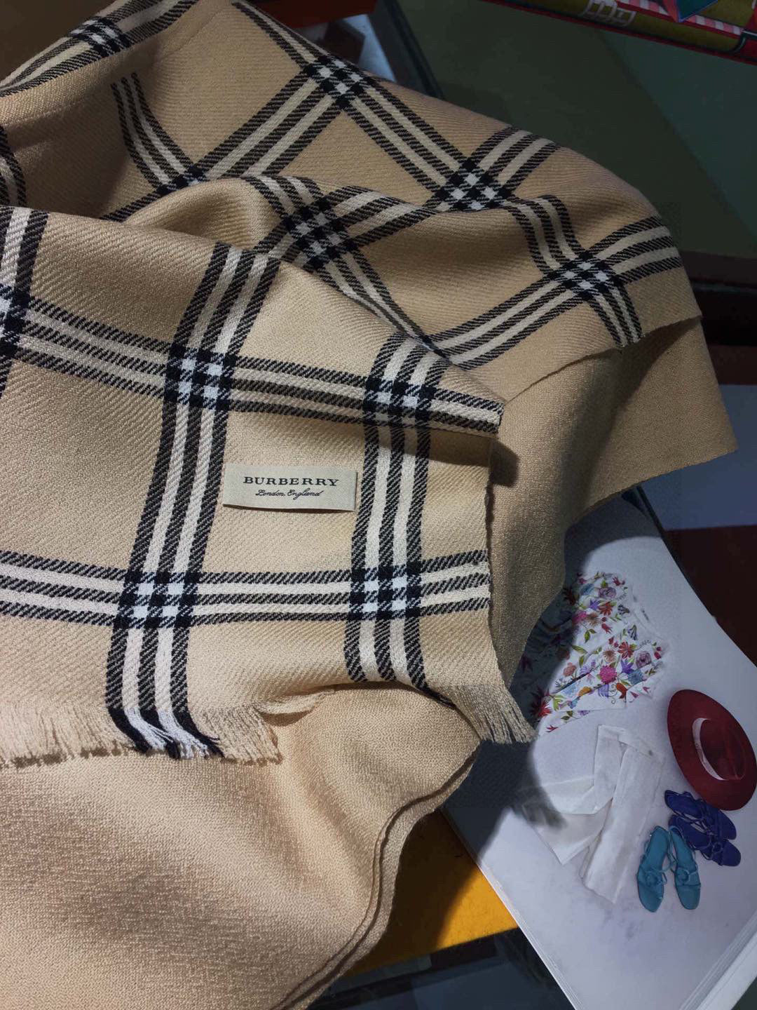 BURBERRY BBR SCARF 190 CM IN CASHMERE 508440